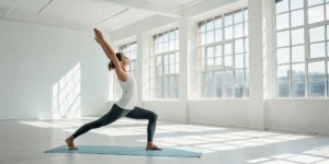 A seated plantar fascia stretch for relieving heel and foot pain.