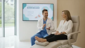 Bunion surgery recovery time consultation with a foot and ankle specialist