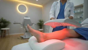 Red light therapy for ankle care in a podiatry clinic