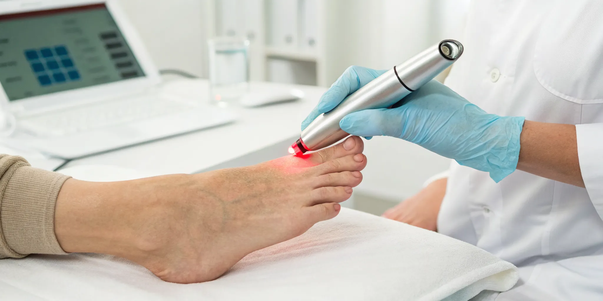 Laser bunion removal procedure on a foot, a key factor in the overall cost.