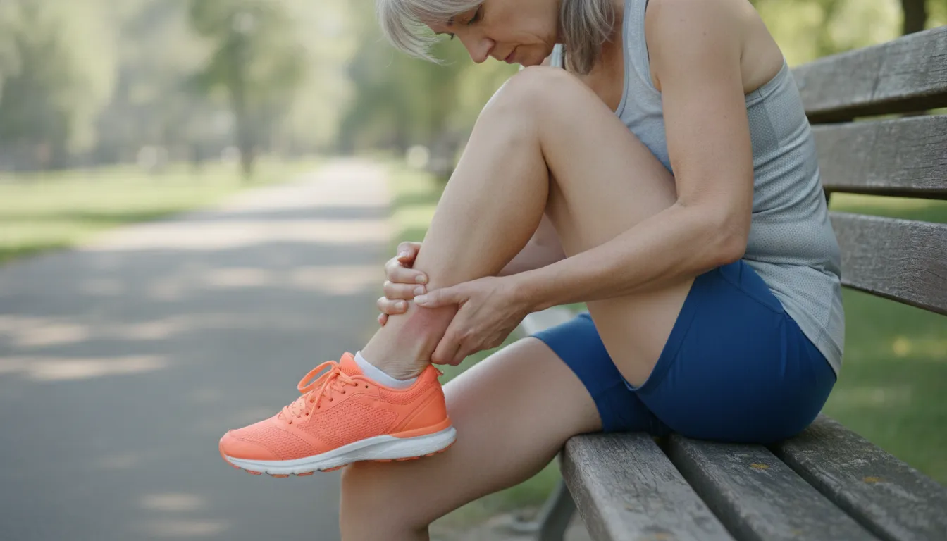 Active adult discussing inner ankle pain and tendon treatment