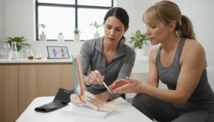 Patient discussing stem cell therapy for plantar fasciitis with a podiatrist