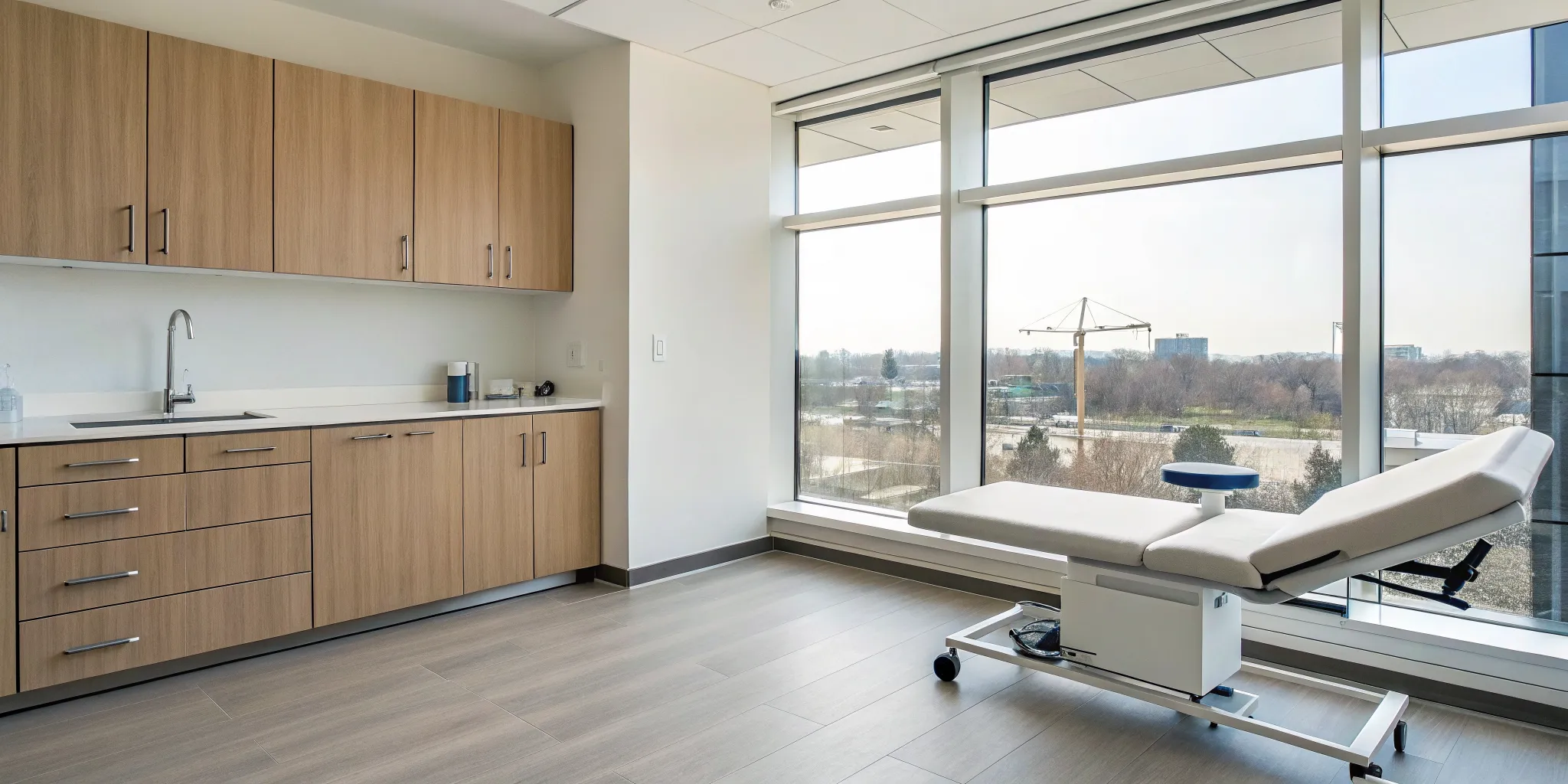 A medical office treatment table prepared for a patient's hammertoe surgery and recovery.
